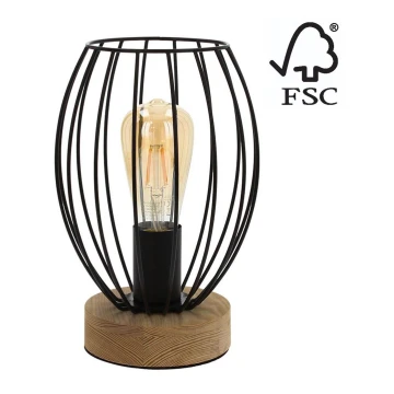 Stolná lampa GUNNAR 1xE27/25W/230V dub – FSC certifikované