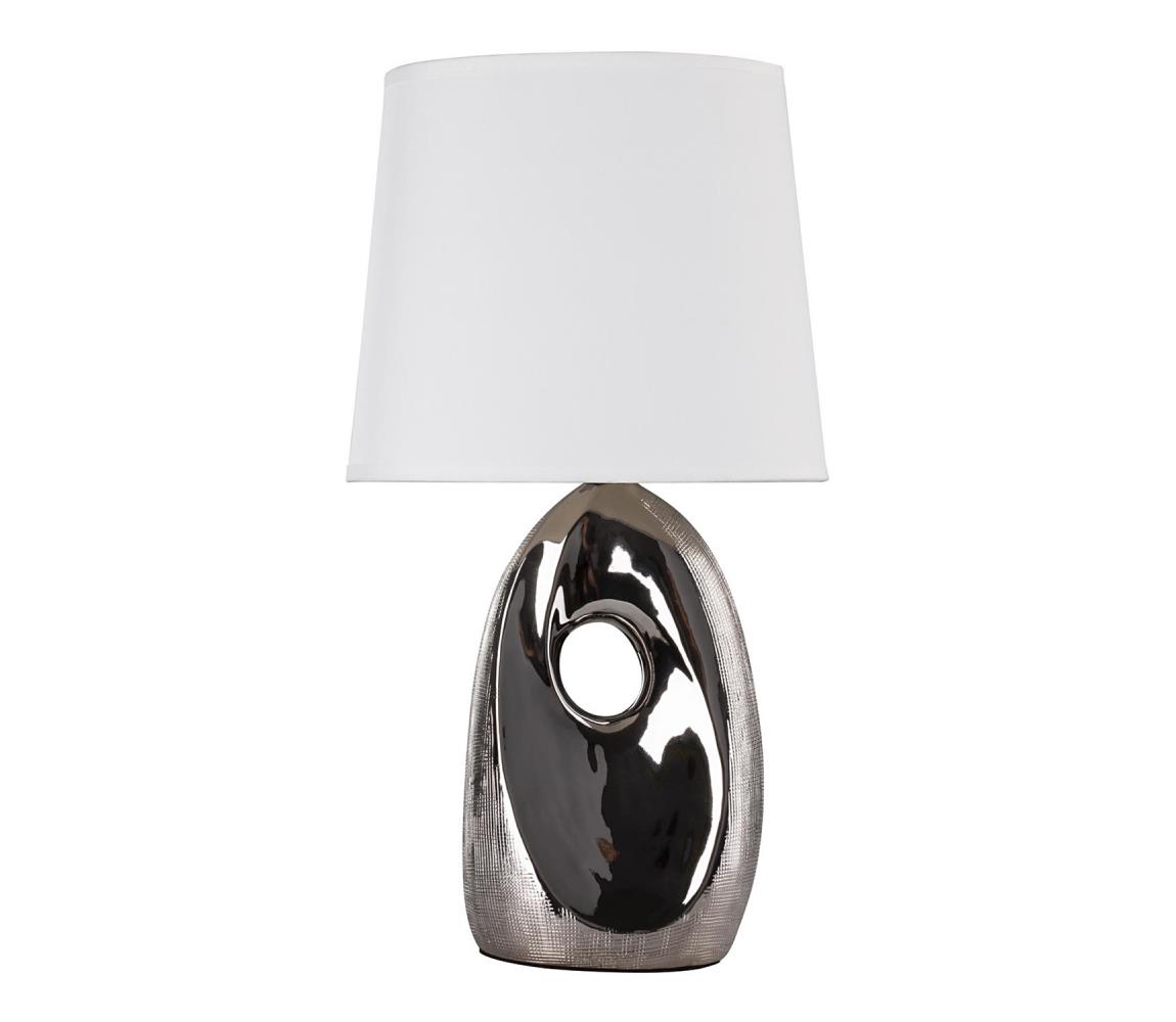  Stolná lampa HIERRO 1xE27/60W/230V biela/lesklý chróm 