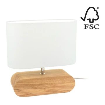 Stolná lampa MARINNA 1xE27/25W/230V dub – FSC certifikované