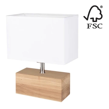 Stolná lampa THEO 1xE27/25W/230V dub – FSC certifikované