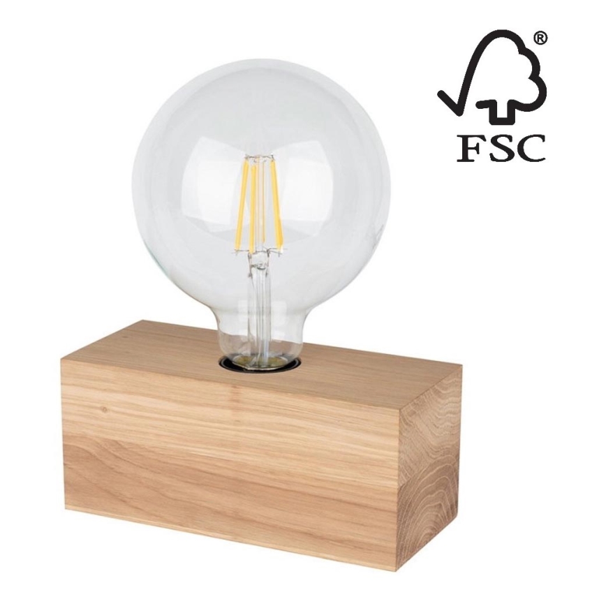 Stolná lampa THEO 1xE27/25W/230V dub – FSC certifikované