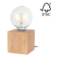 Stolná lampa TRONGO SQUARE 1xE27/25W/230V dub – FSC certifikované