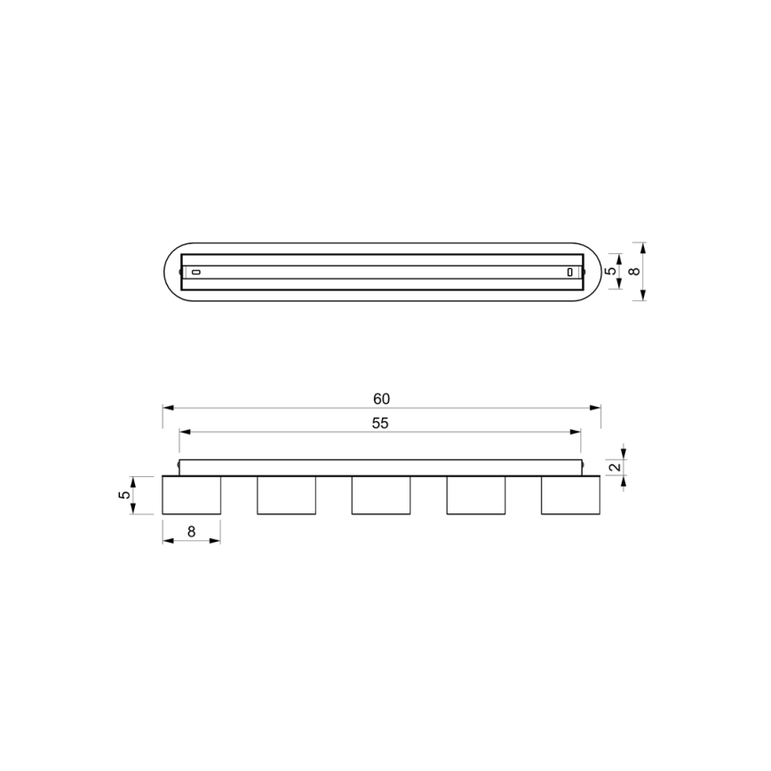 Stropné svietidlo DIXIE 5xGX53/11W/230V modrá