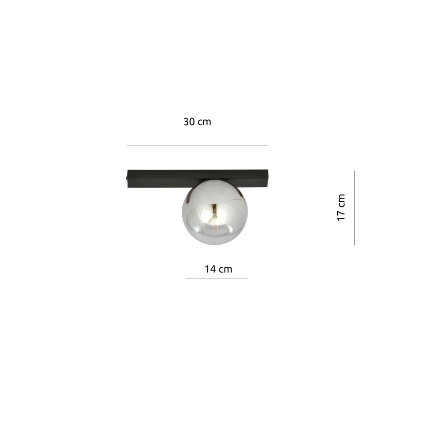 Stropné svietidlo FIT 1xE14/10W/230V čierna/šedá