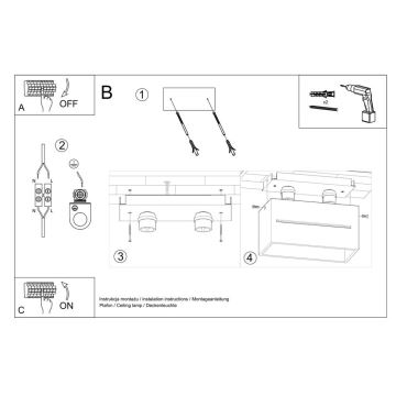 Stropné svietidlo LOBO 2xGU10/40W/230V šedá