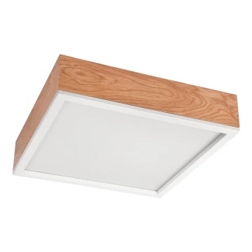 Stropné svietidlo OAK SQUARE 4xE27/15W/230V 39x39 cm dub/biela