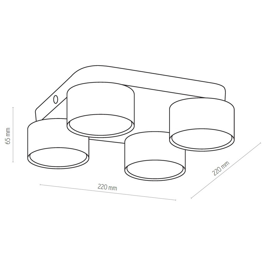 Stropné svietidlo SPACE 4xGX53/15W/230V biela