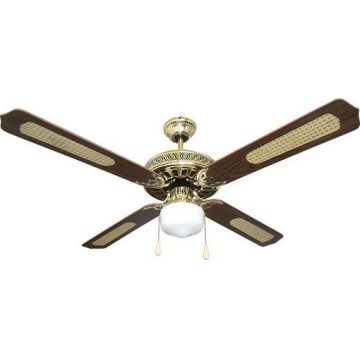 Stropný ventilátor 1xE27/70W/230V pr. 132 cm hnedá/zlatá