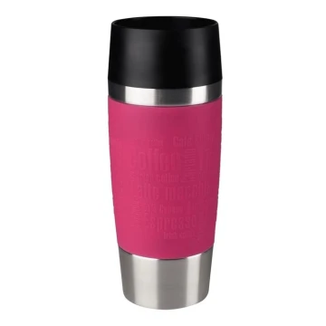 Tefal - Cestovný hrnček 360 ml TRAVEL MUG nerez/ružová