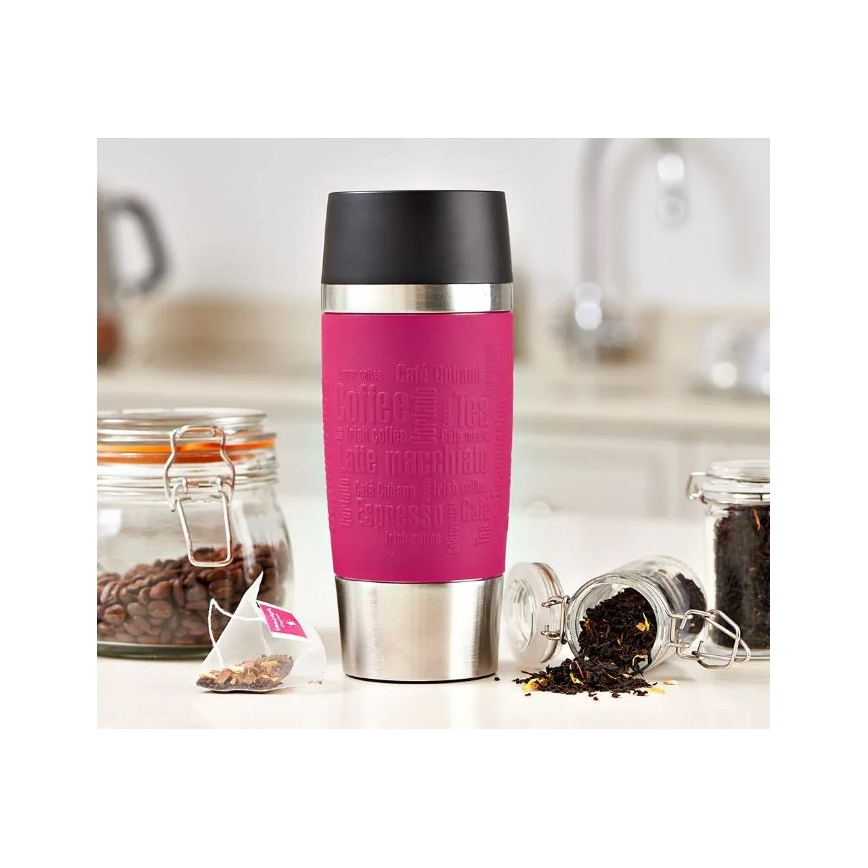 Tefal - Cestovný hrnček 360 ml TRAVEL MUG nerez/ružová