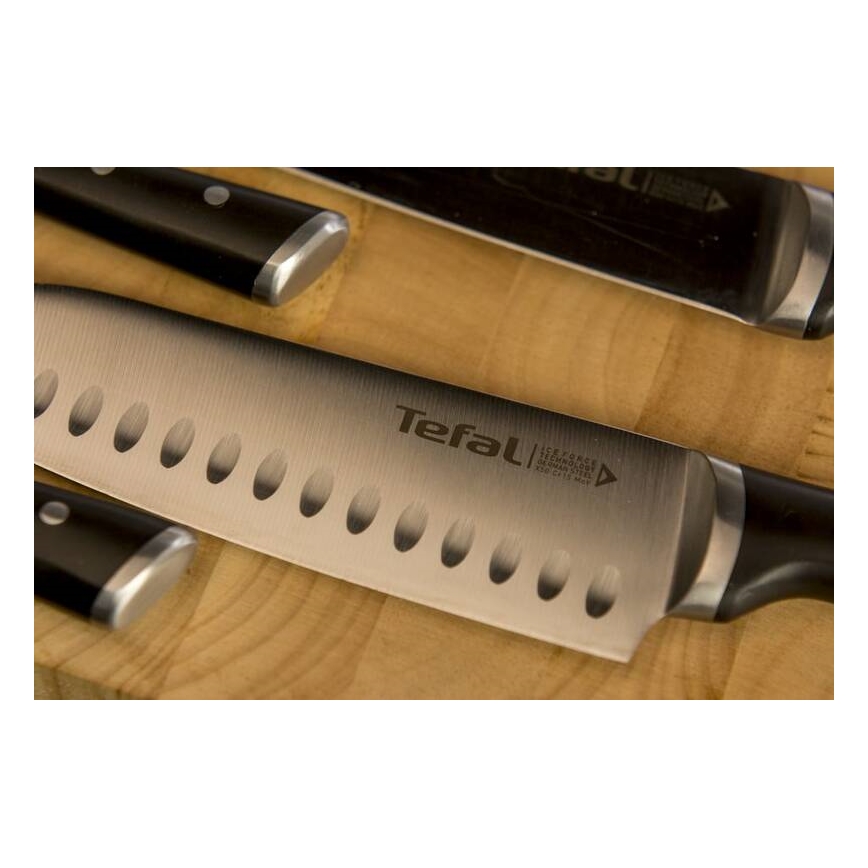 Tefal - Nerezový nôž santoku ICE FORCE 18 cm chróm/čierna