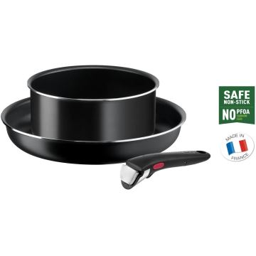 Tefal - Sada riadu 3 ks INGENIO EASY COOK & CLEAN BLACK