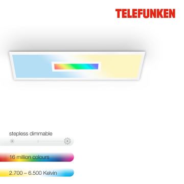 Telefunken 319206TF - LED RGBW Stmievateľné stropné svietidlo LED/22W/230V  2700-6500K biela + diaľkové ovládanie