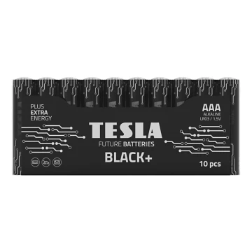 Tesla Batteries - 10 ks Alkalická batéria AAA BLACK+ 1,5V 1200 mAh