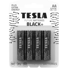 Tesla Batteries - 4 ks Alkalická batéria AA BLACK+ 1,5V 2800 mAh