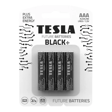 Tesla Batteries - 4 ks Alkalická batéria AAA BLACK+ 1,5V 1200 mAh