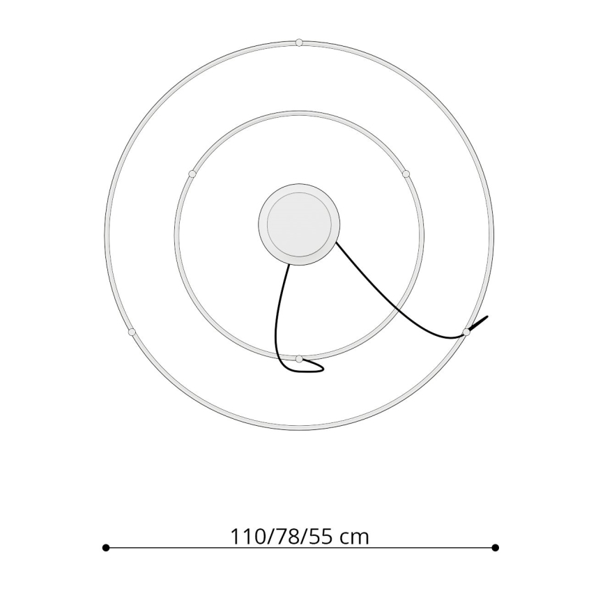 Thoro TH.212 - LED Luster na lanku RIO LED/80W/230V CRI95 4000K čierna