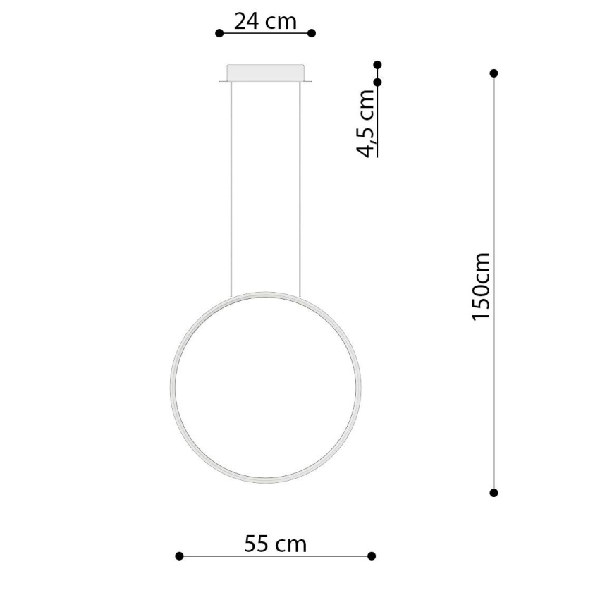 Thoro TH.221 - LED Luster na lanku RIO LED/30W/230V CRI95 4000K pr. 55 cm zlatá