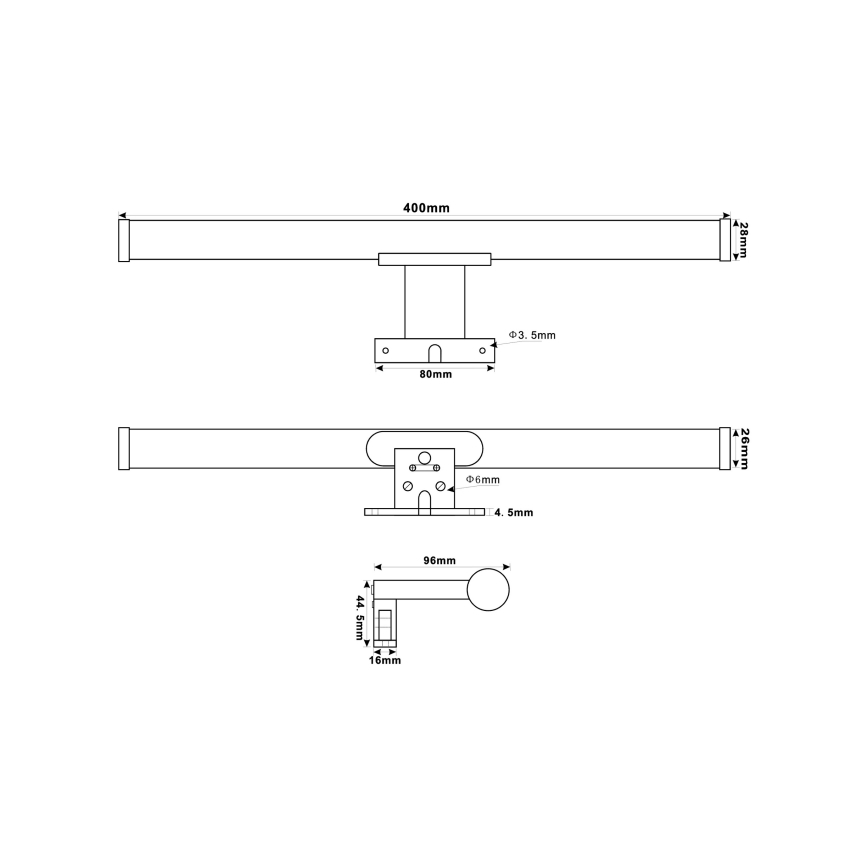 Top Light - LED Kúpeľňové osvetlenie zrkadla OREGON LED/7W/230V 40 cm IP44