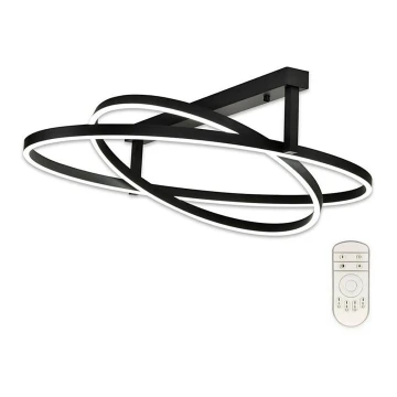Top Light - LED Stmievateľný prisadený luster SATURN 2xLED/25W/230V čierna + diaľkové ovládanie