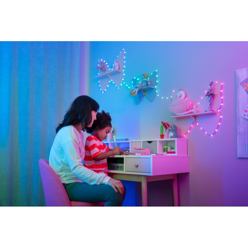 Twinkly - LED RGB Stmievateľná vianočná reťaz CANDIES 100xLED 8 m USB Wi-Fi