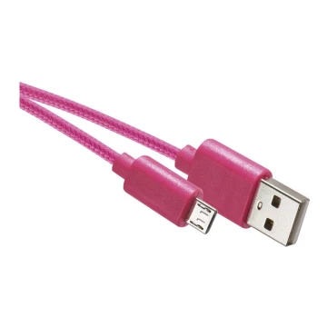 USB kábel USB 2.0 A konektor/USB B micro konektor ružová