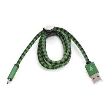 USB kábel USB A / Micro USB konektor 1m zelená