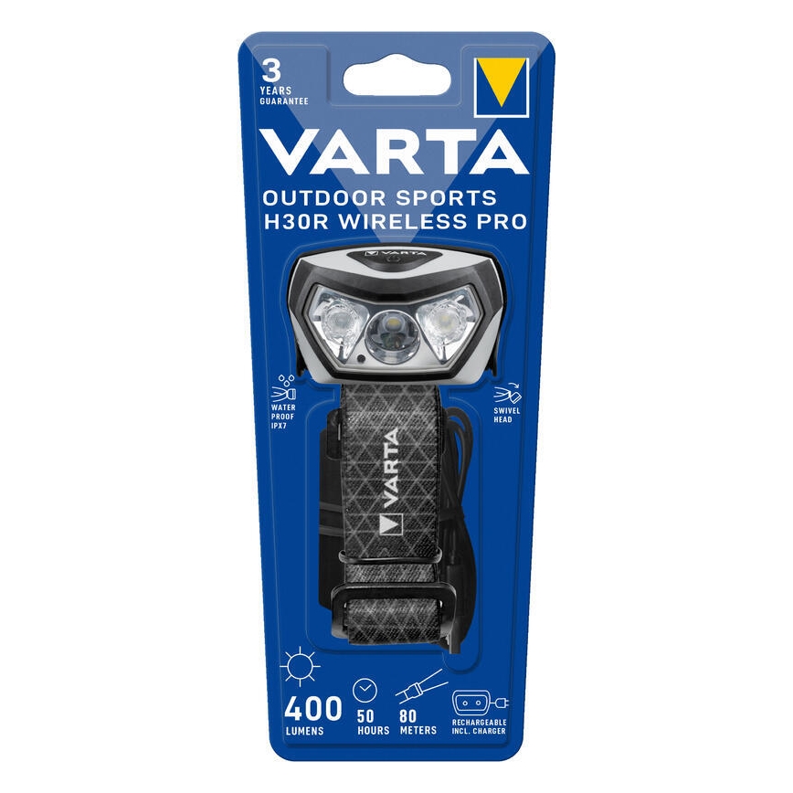 Varta 18650101401 - LED Stmievateľná nabíjacia čelovka OUTDOOR SPORTS LED/5V 1800mAh IPX7