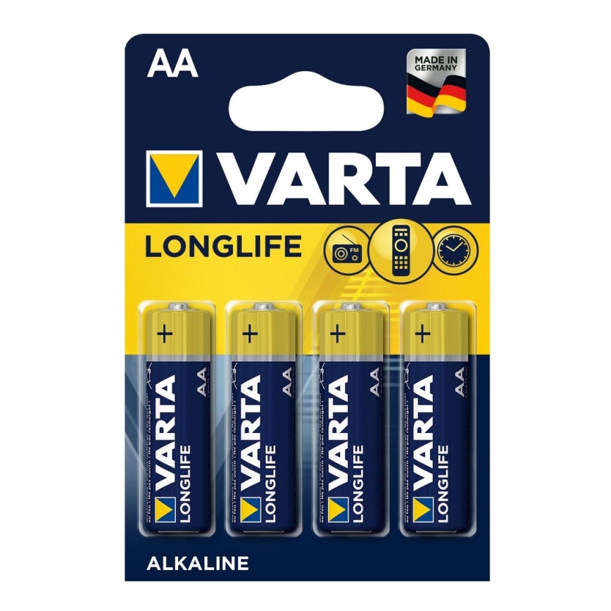 Varta 4106 - 4 ks Alkalické batérie LONGLIFE EXTRA AA 1,5V