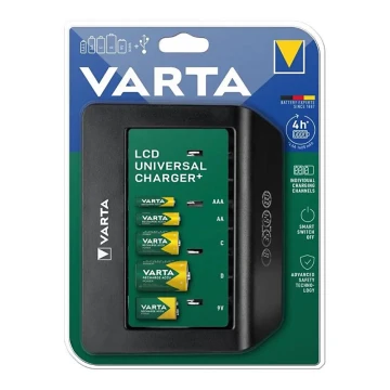 Varta 57688101401 - LCD Univerzálna nabíjačka baterií 230V