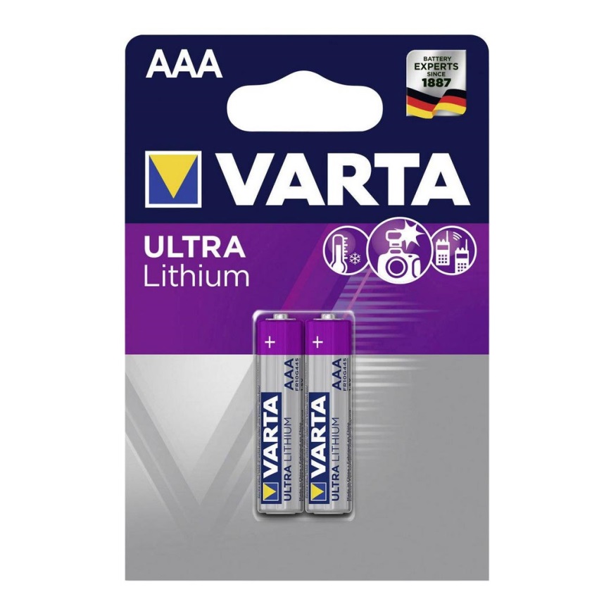 Varta 6103301402 - 2 ks Líthiová batéria ULTRA AAA 1,5V