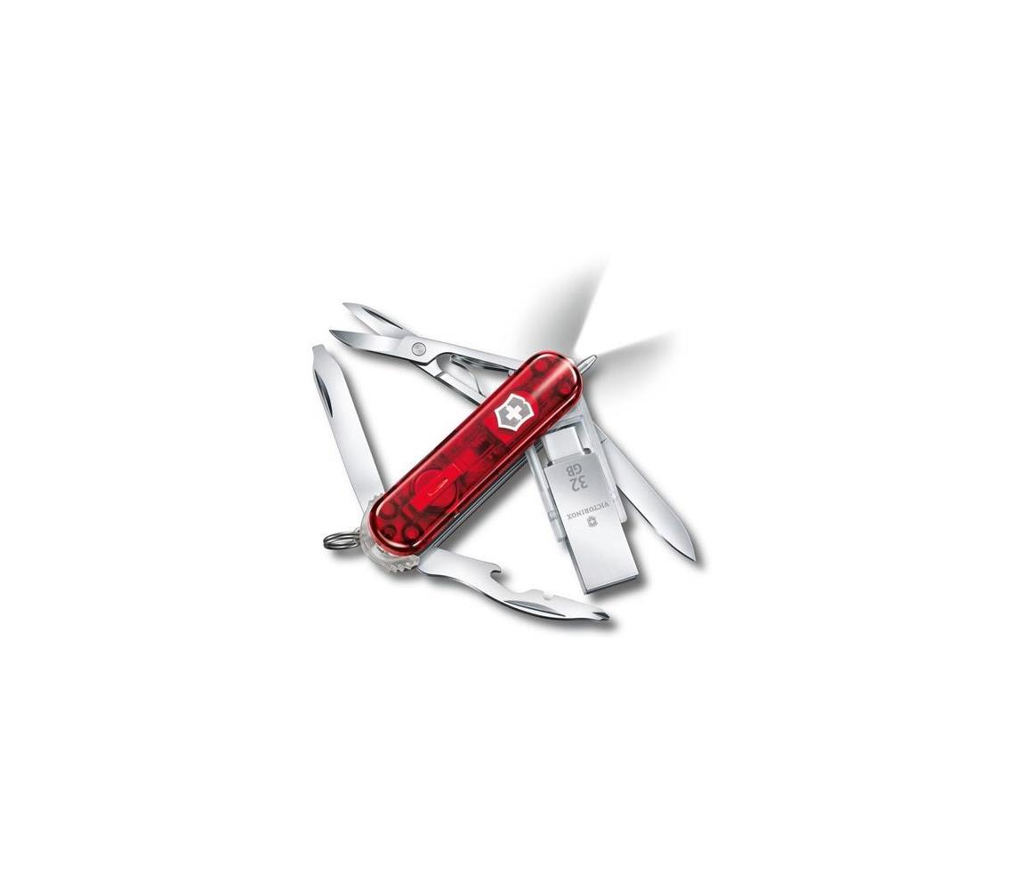 Victorinox Victorinox - Multifunkčný vreckový nôž s flash diskom 6 cm/11 funkcií červená 