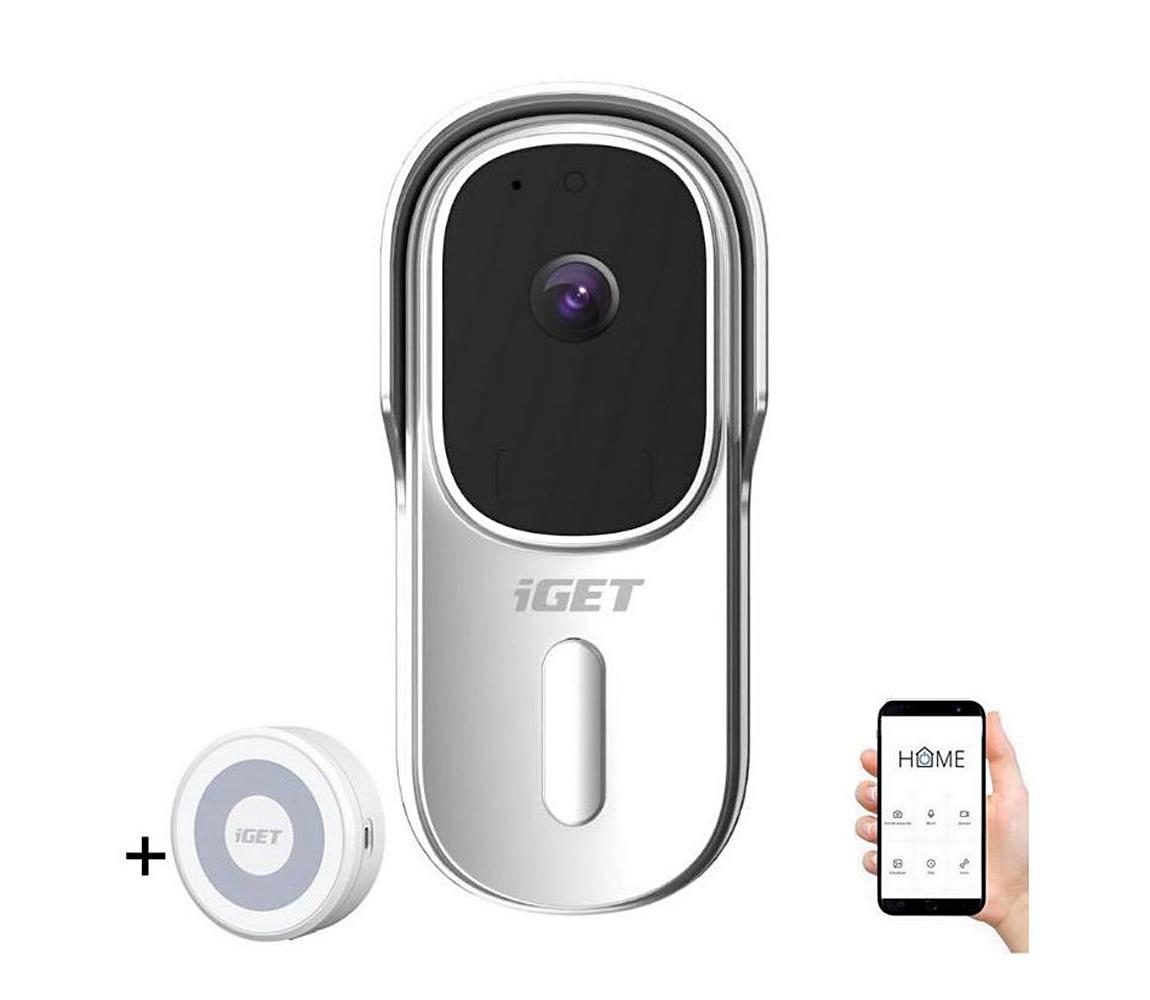 iGET HOME Doorbell DS1 White + Chime CHS1 White