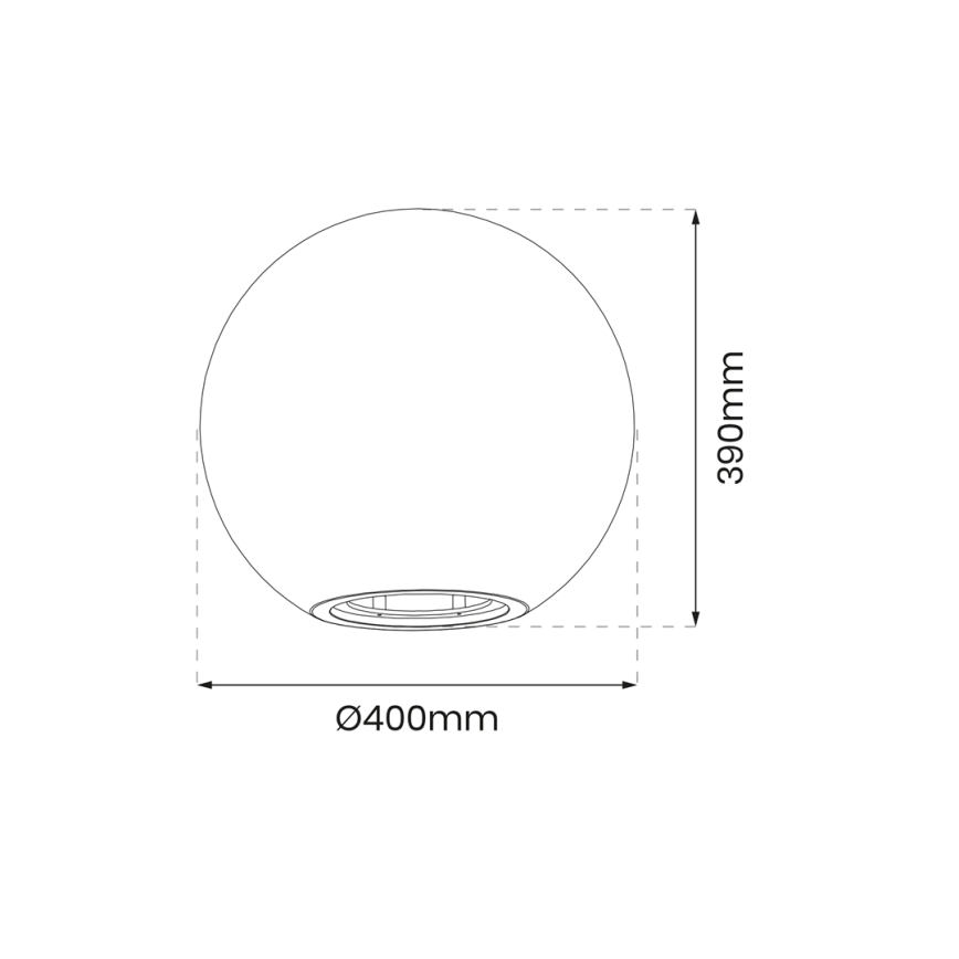 Vonkajšia lampa GLOBO 1xE27/60W/230V pr. 40 cm IP44