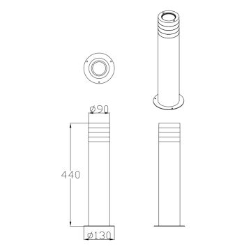 Vonkajšia lampa RINO 1xE27/12W/230V IP54 44 cm čierna