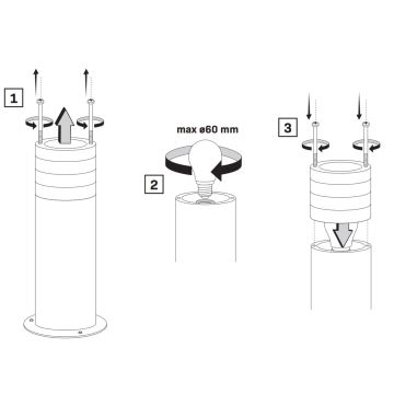 Vonkajšia lampa RINO 1xE27/12W/230V IP54 44 cm čierna