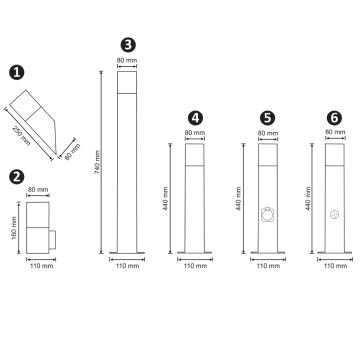 Vonkajšia lampa so senzorom NEW YORK 1xE27/12W/230V IP44 44 cm antracit