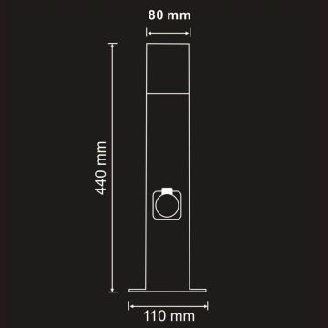 Vonkajšia lampa so zásuvkou DALLAS 1xE27/12W/230V IP44