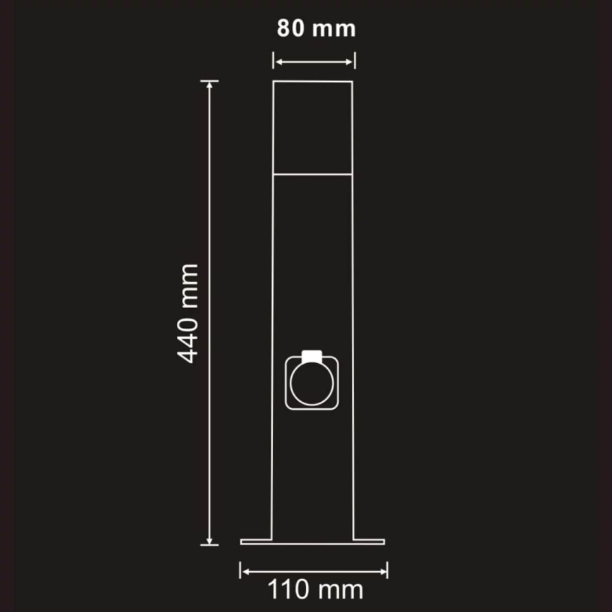 Vonkajšia lampa so zásuvkou DALLAS 1xE27/12W/230V IP44