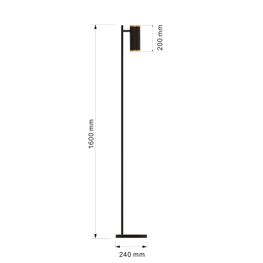 Wofi 3003-104 - LED Stmievateľná stojacia lampa TOULOUSE LED/10W/230V čierna/zlatá