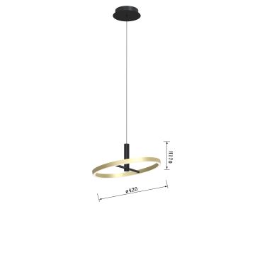 Wofi 6016-104L - LED Stmievateľný luster na lanku BREST LED/19W/230V čierna/zlatá