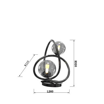 Wofi 8014-205 - LED Stolná lampa NANCY 2xG9/3,5W/230V čierny chróm