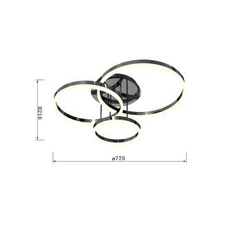 Wofi 9049-405 - LED Stmievateľný prisadený luster PERPIGNAN LED/51W/230V čierny chróm