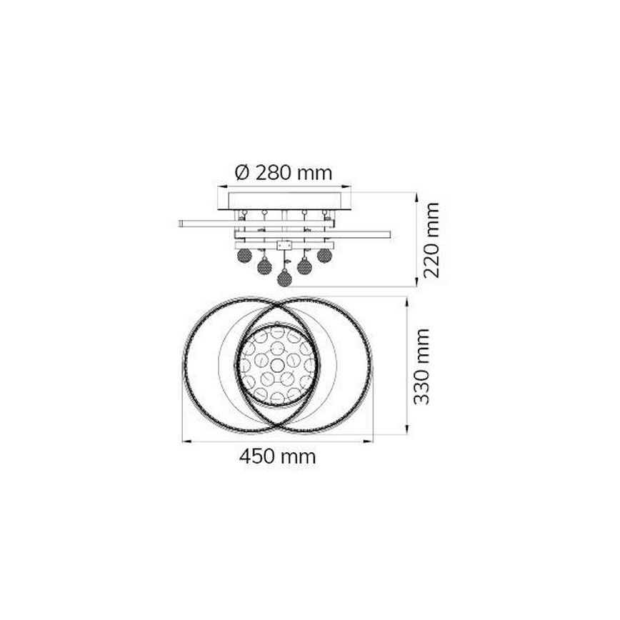 Wofi 9103.01.01.8420 - LED Stmievateľný prisadený luster MEDLEY LED/37W/230V