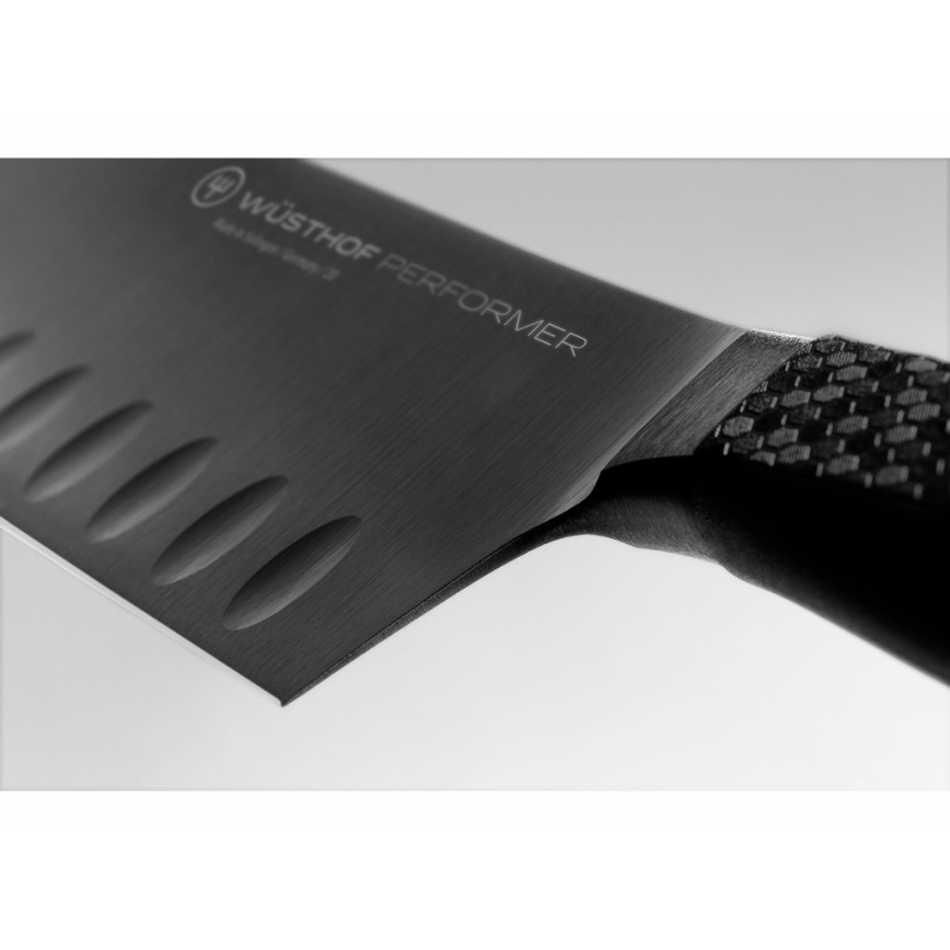 Wüsthof - Kuchynský nôž santoku PERFORMER 17 cm čierna