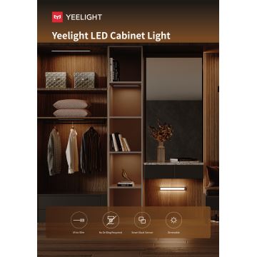 Yeelight - LED Stmievateľné nabíjacie osvetlenie nábytku so senzorom LED/1,8W/1100 mAh 4000K 20 cm strieborná