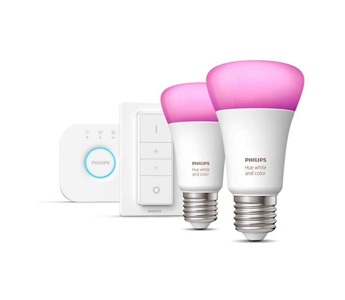 Obrázok Philips Hue White and Color ambiance 9W E27 malý starter kit (929002216806)