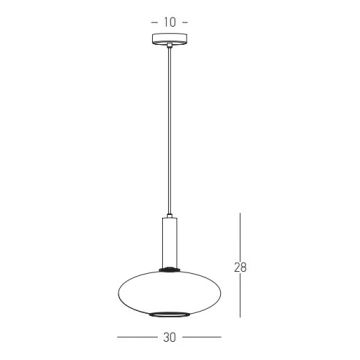 Zambelis 22072 - Luster na lanku 1xE27/40W/230V pr. 30 cm zlatá