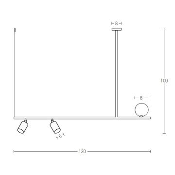 Zambelis 22227 - Luster na lanku 2xGU10/25W+G9/9W/230V