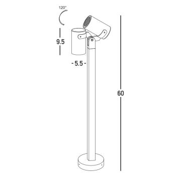 Zambelis E325 - Vonkajšia lampa 1xGU10/15W/230V IP54 antracit